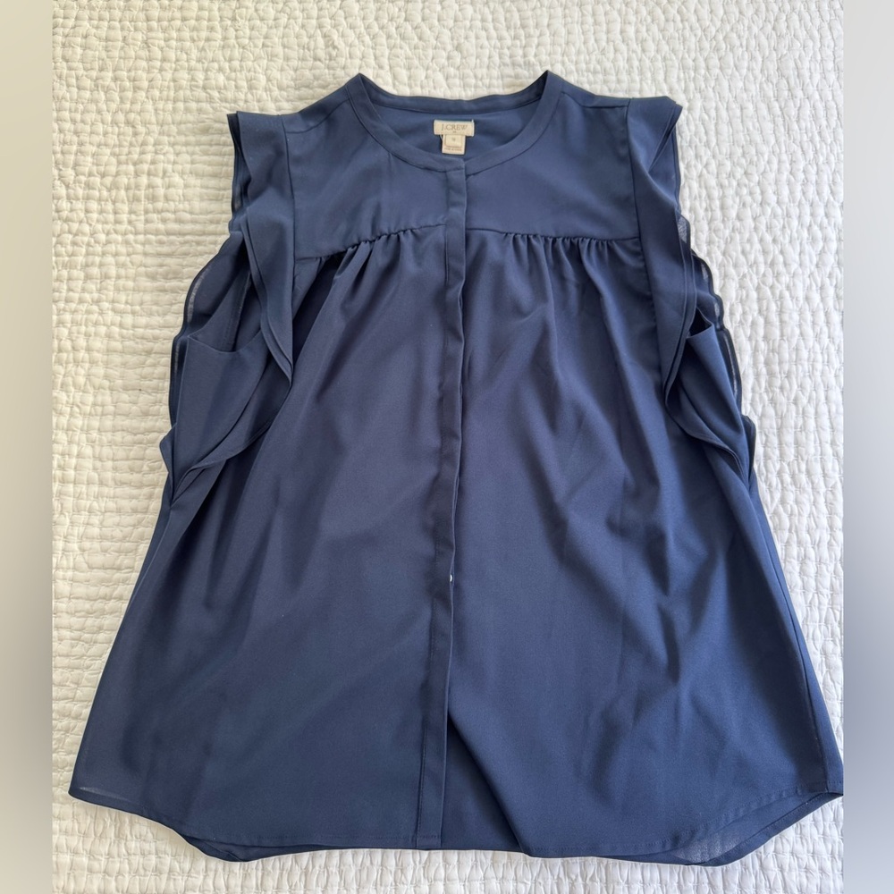 Navy sleeveless J Crew blouse